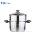 Stainlesss steel Capsule bottom casserole with steamer